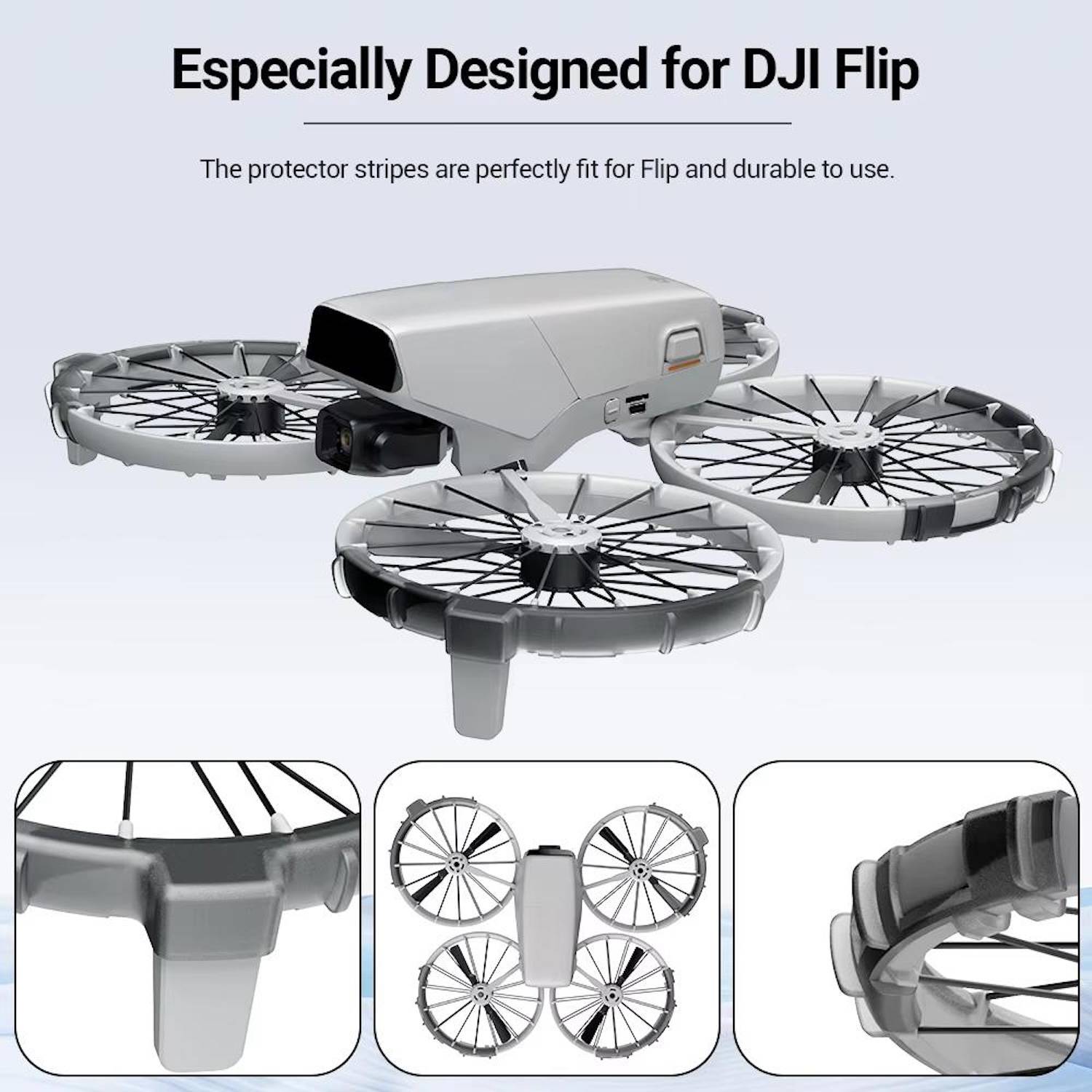 Für DJI Flip Drohne TPU Aufprall Propellerschutz Anti Kollision Zubehör Schwarz