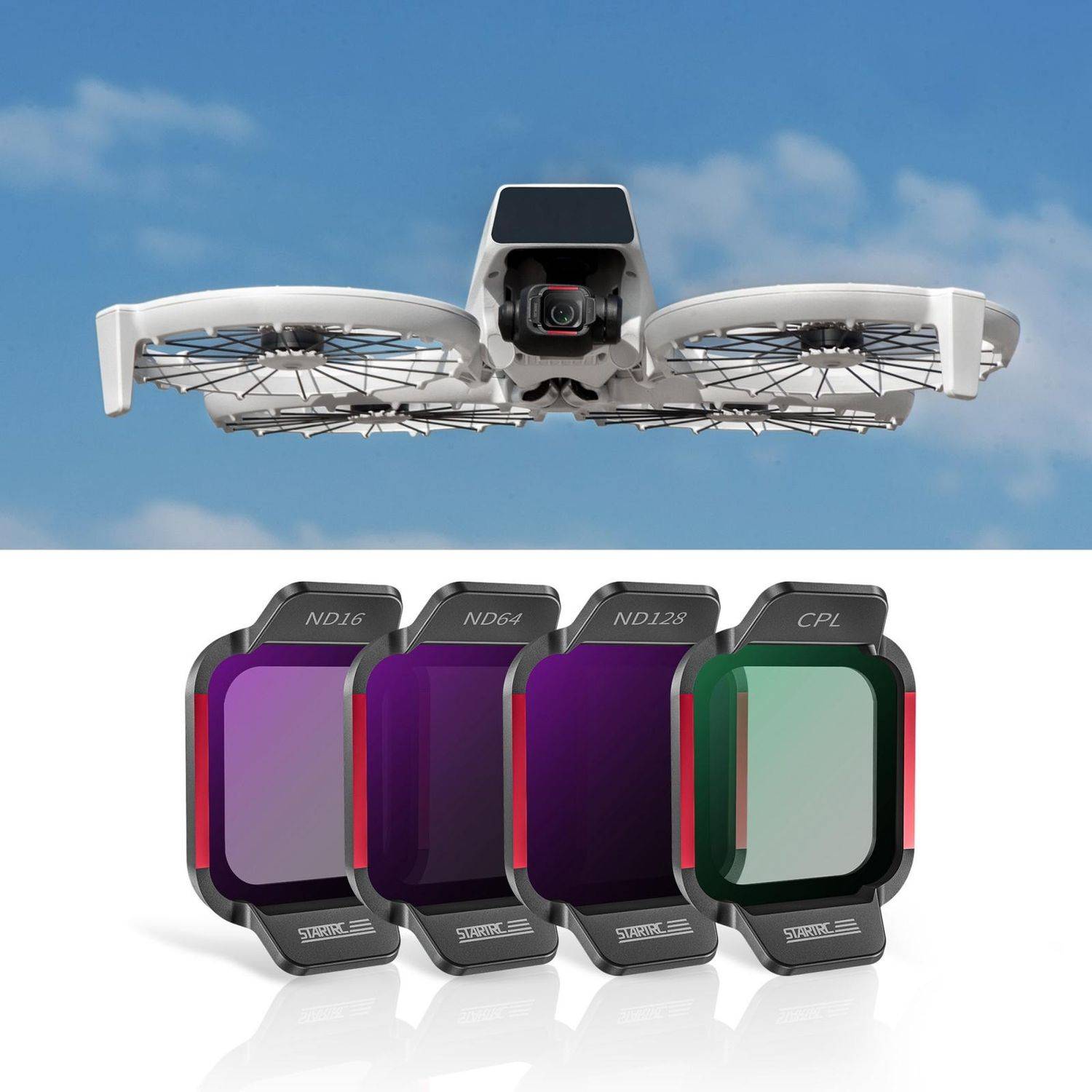 Für DJI Flip STARTRC 4 in 1 Objektiv Filterset ND16 ND64 ND128 CPL Zubehör