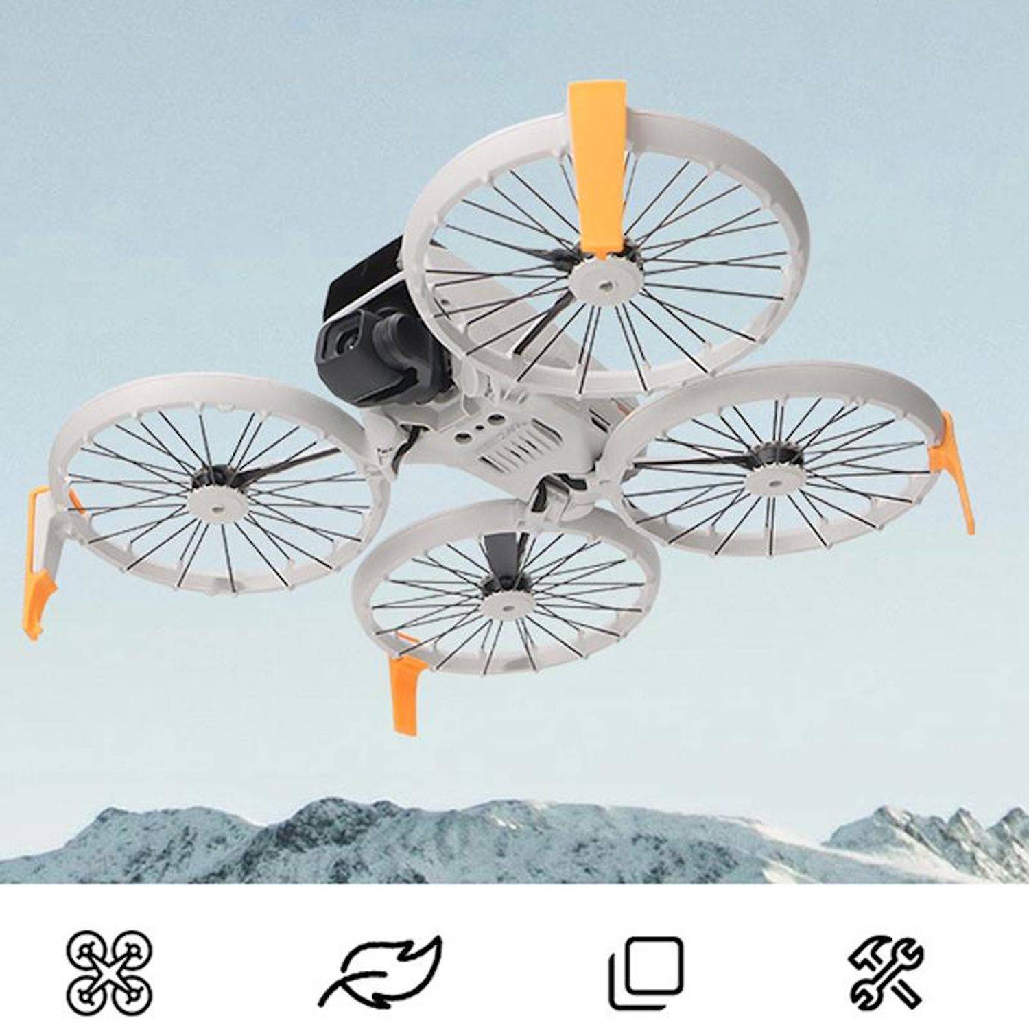 Für DJI Flip CQT Faltbares Erhöhtes Boost Start und Landegestell Zubehör Schwarz