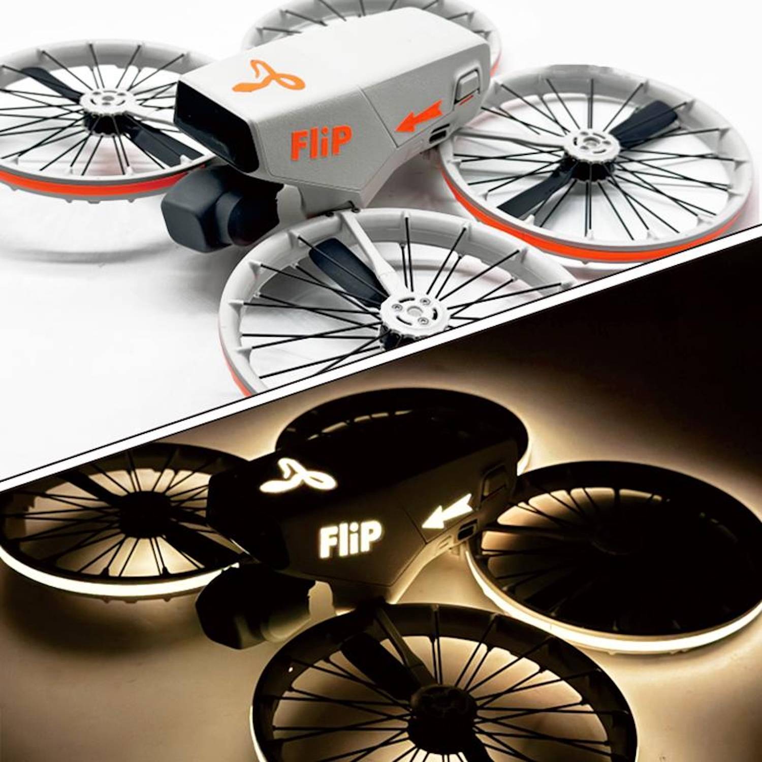 Für DJI Flip CQT Luminous Light-Up Sticker Leuchtender Drohnen Aufkleber Orange