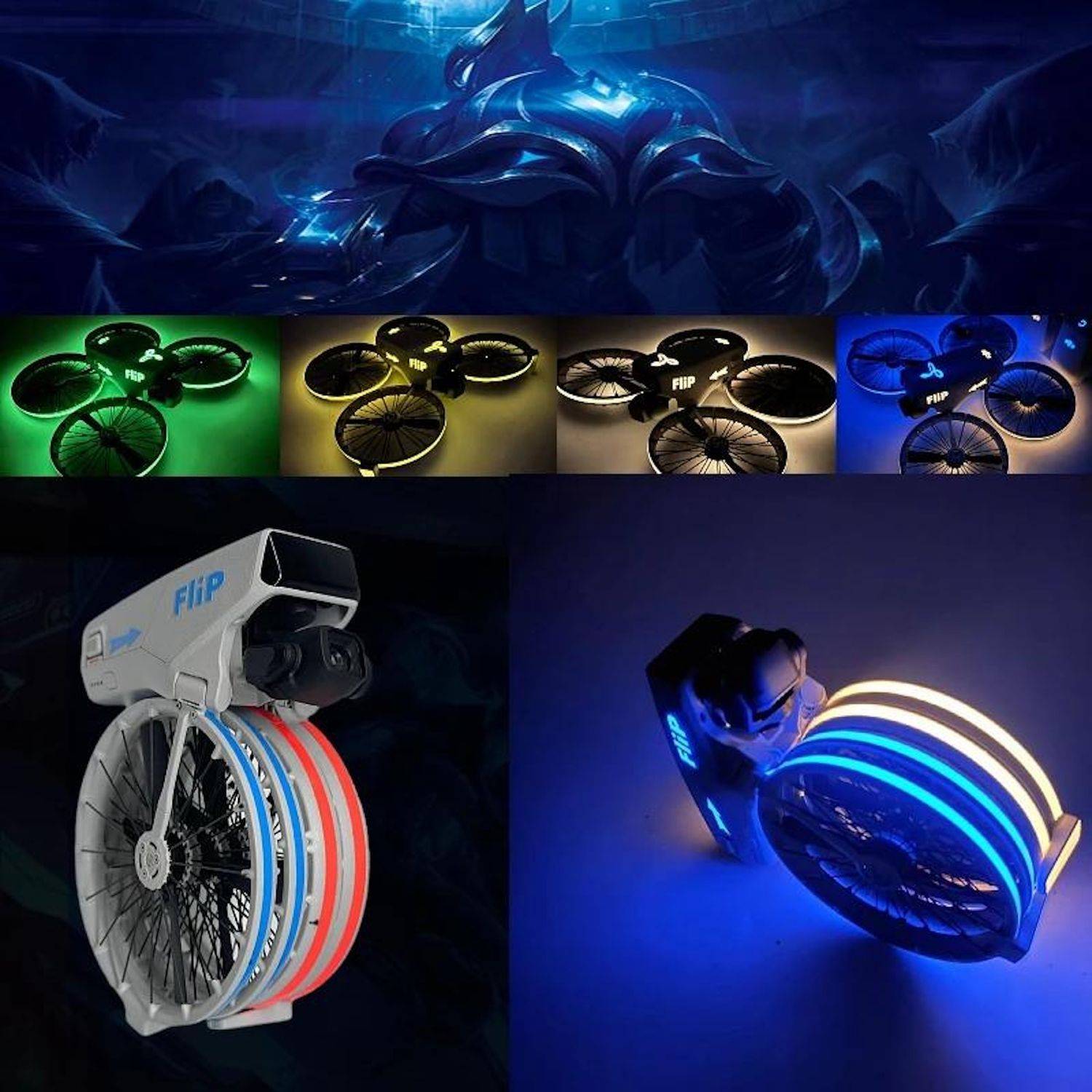 Für DJI Flip CQT Luminous Light-Up Sticker Leuchtender Drohnen Aufkleber Grün