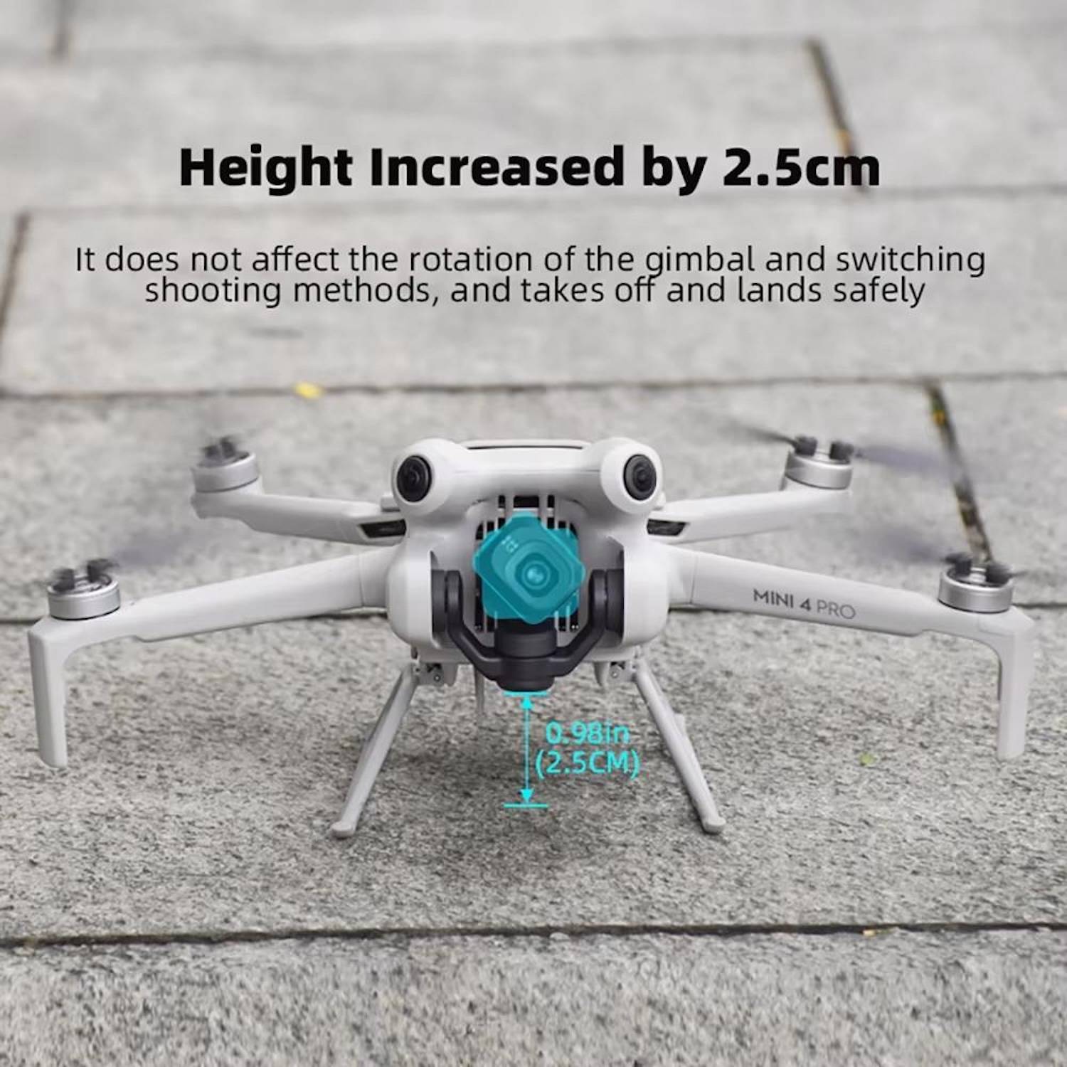 Für DJI Mini 4 Pro BRDRC Booster Landing Faltbares Kickstand Landegestell Grau