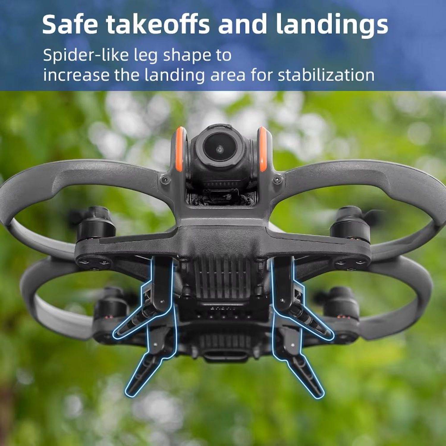 Für DJI Avata 2 BRDRC Klappbares erhöhtes Landegestell Gimbal Schutz Schwarz