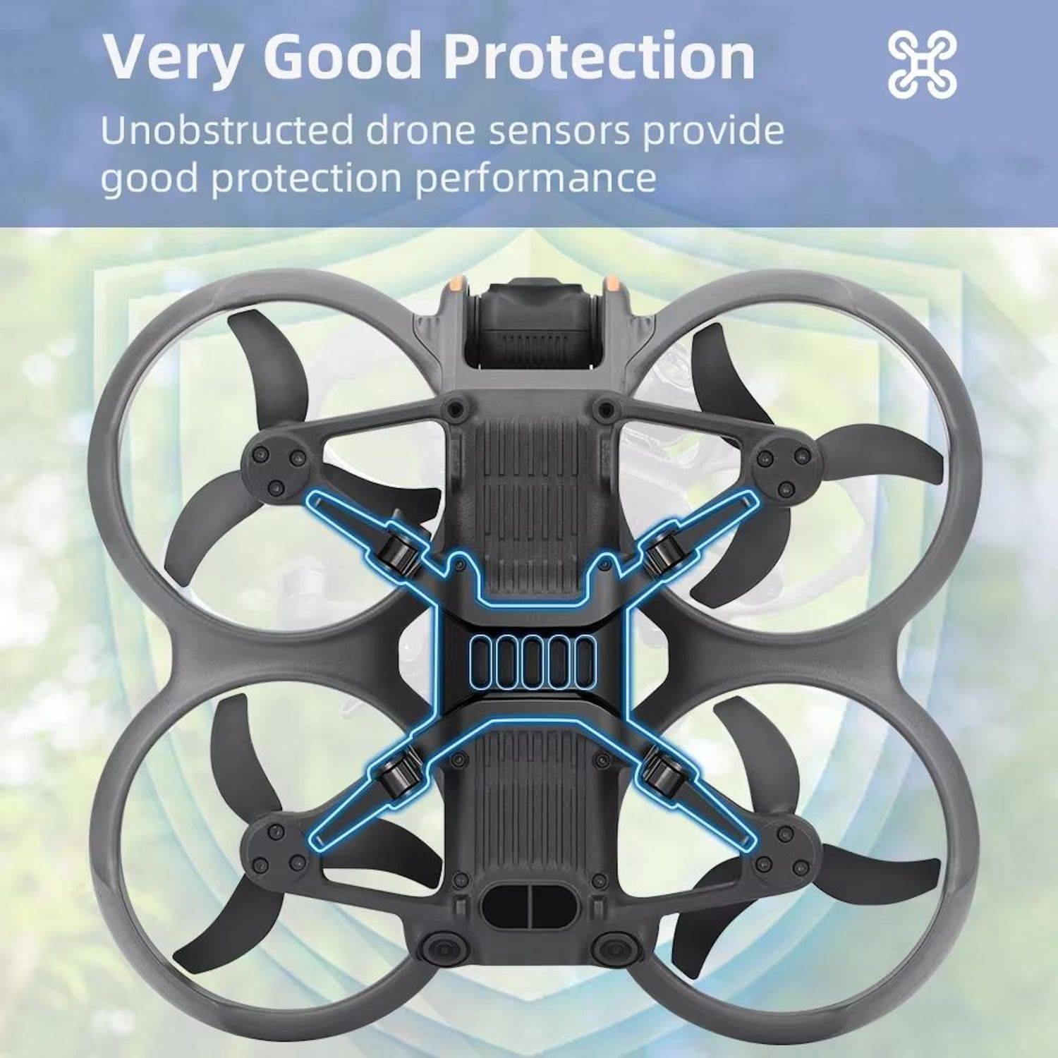 Für DJI Avata 2 BRDRC Klappbares erhöhtes Landegestell Gimbal Schutz Schwarz