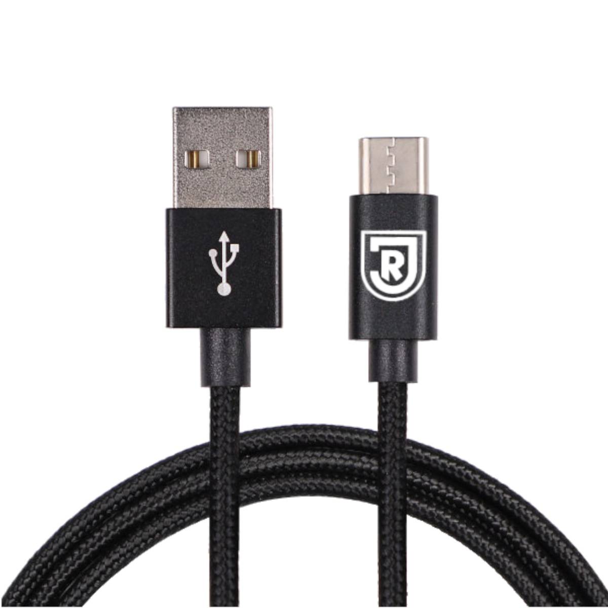 SSV Jahn Regensburg USB-C Ladekabel mit Jahn Logo Schwarz 1,5 Meter Smartphone Lade Kabel