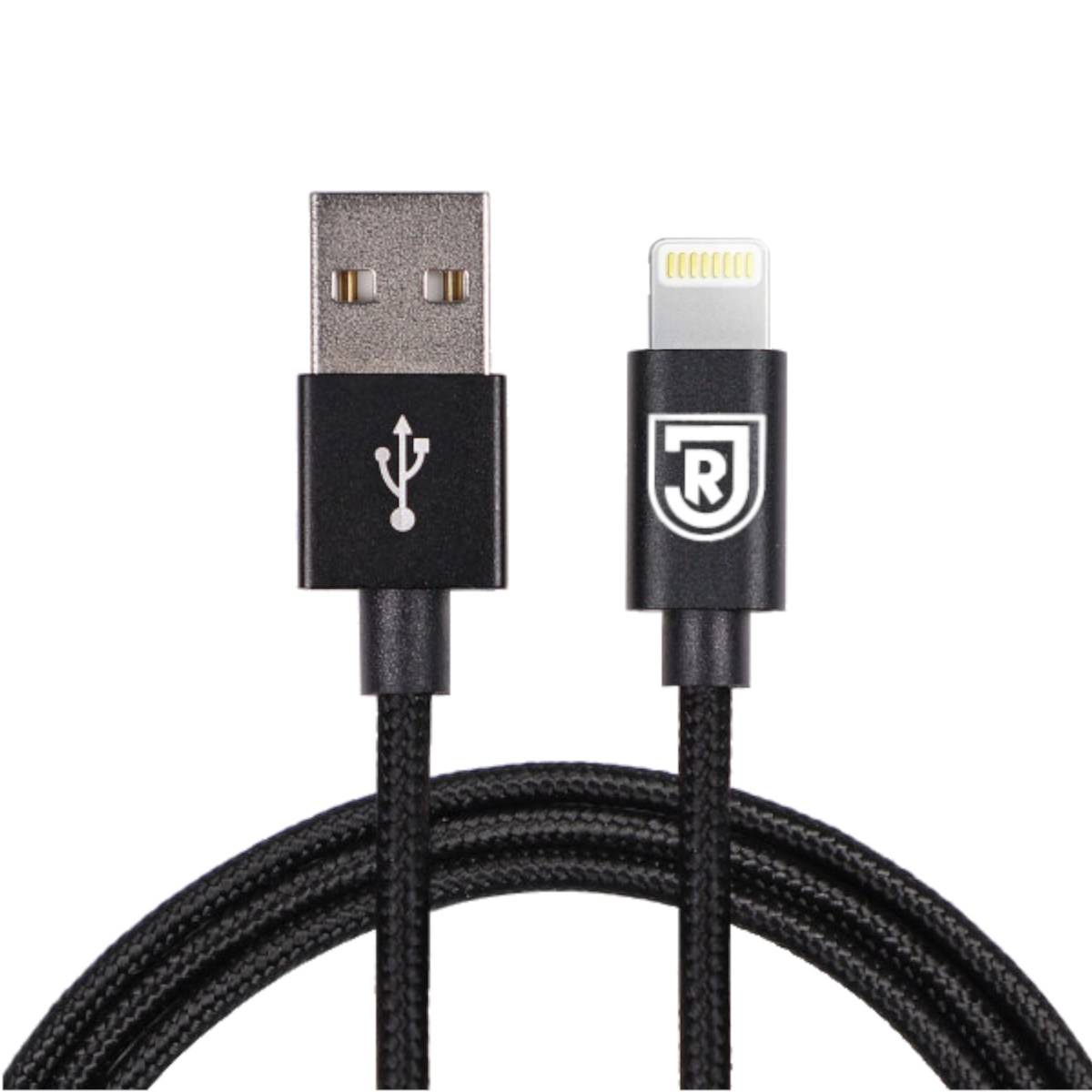 SSV Jahn Regensburg 8-Pin Ladekabel mit Jahn Logo Schwarz 1,5 Meter Smartphone Lade Kabel
