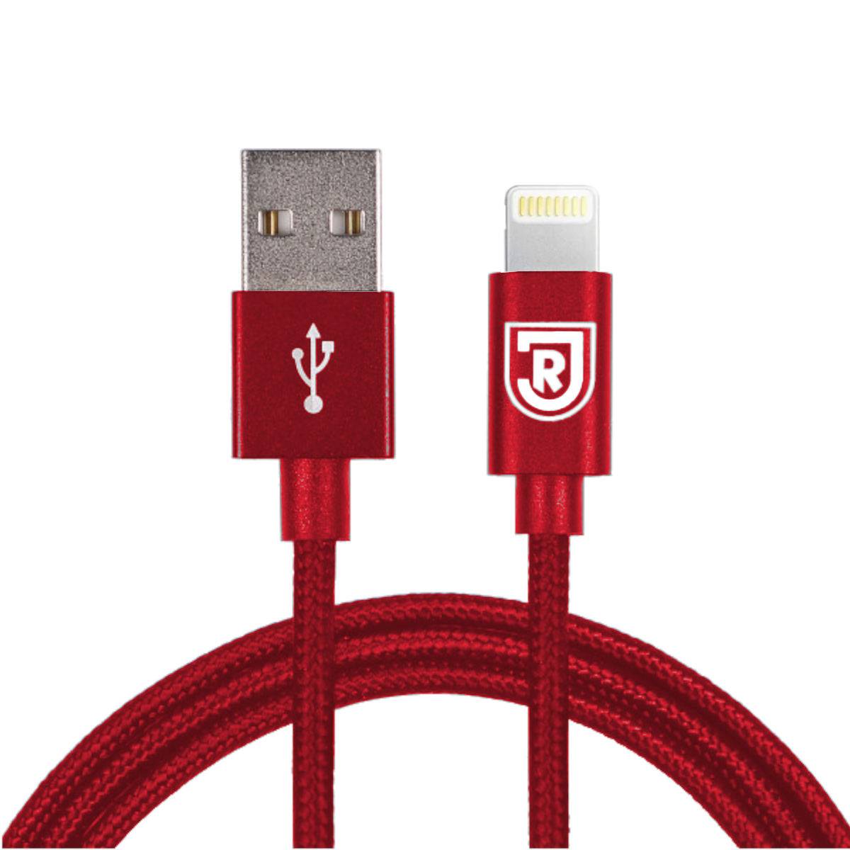 SSV Jahn Regensburg 8-Pin Ladekabel mit Jahn Logo Rot 1,5 Meter Smartphone Lade Kabel
