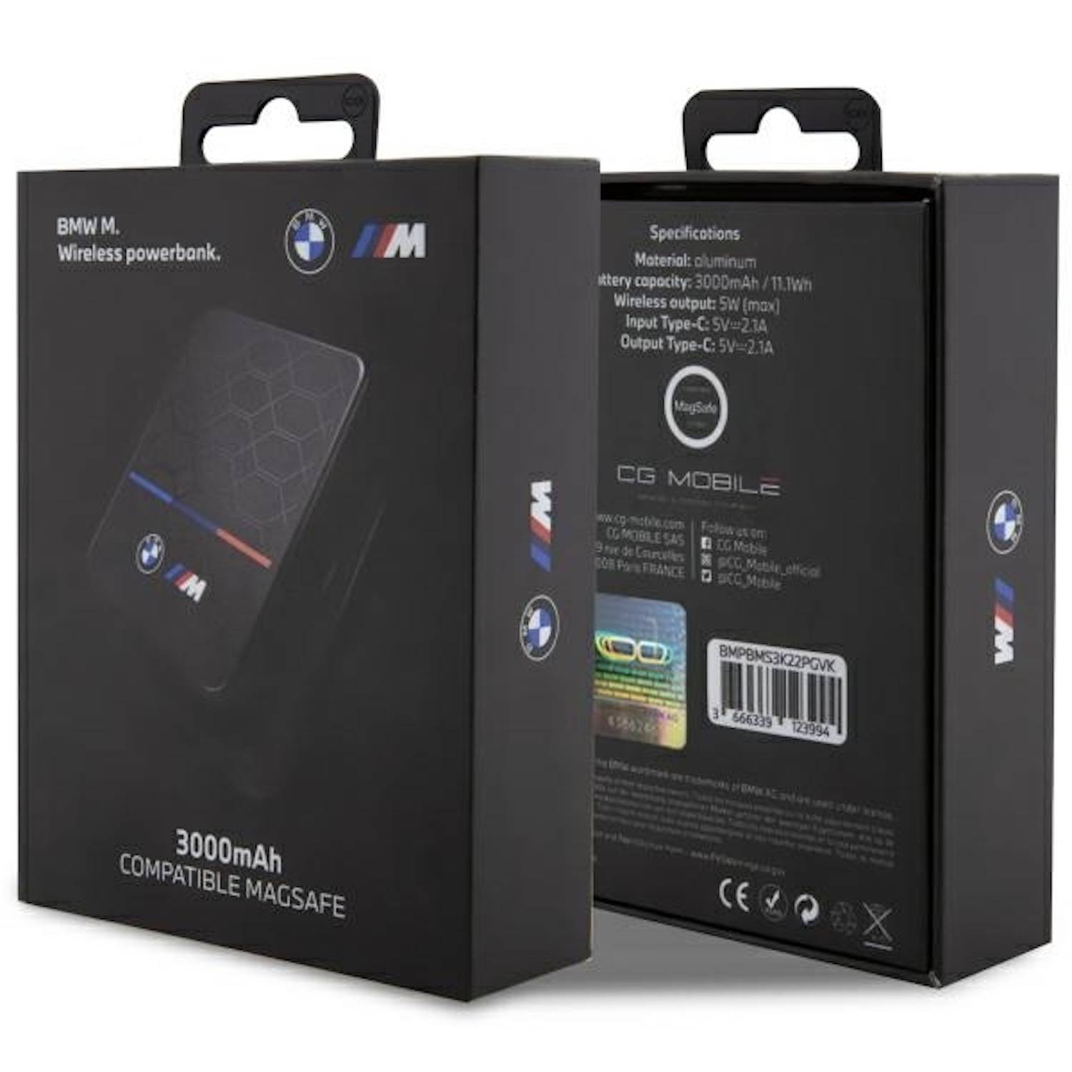 BMW MagSafe Powerbank 3.000 mAh mit Kabel M Kollektion Schwarz