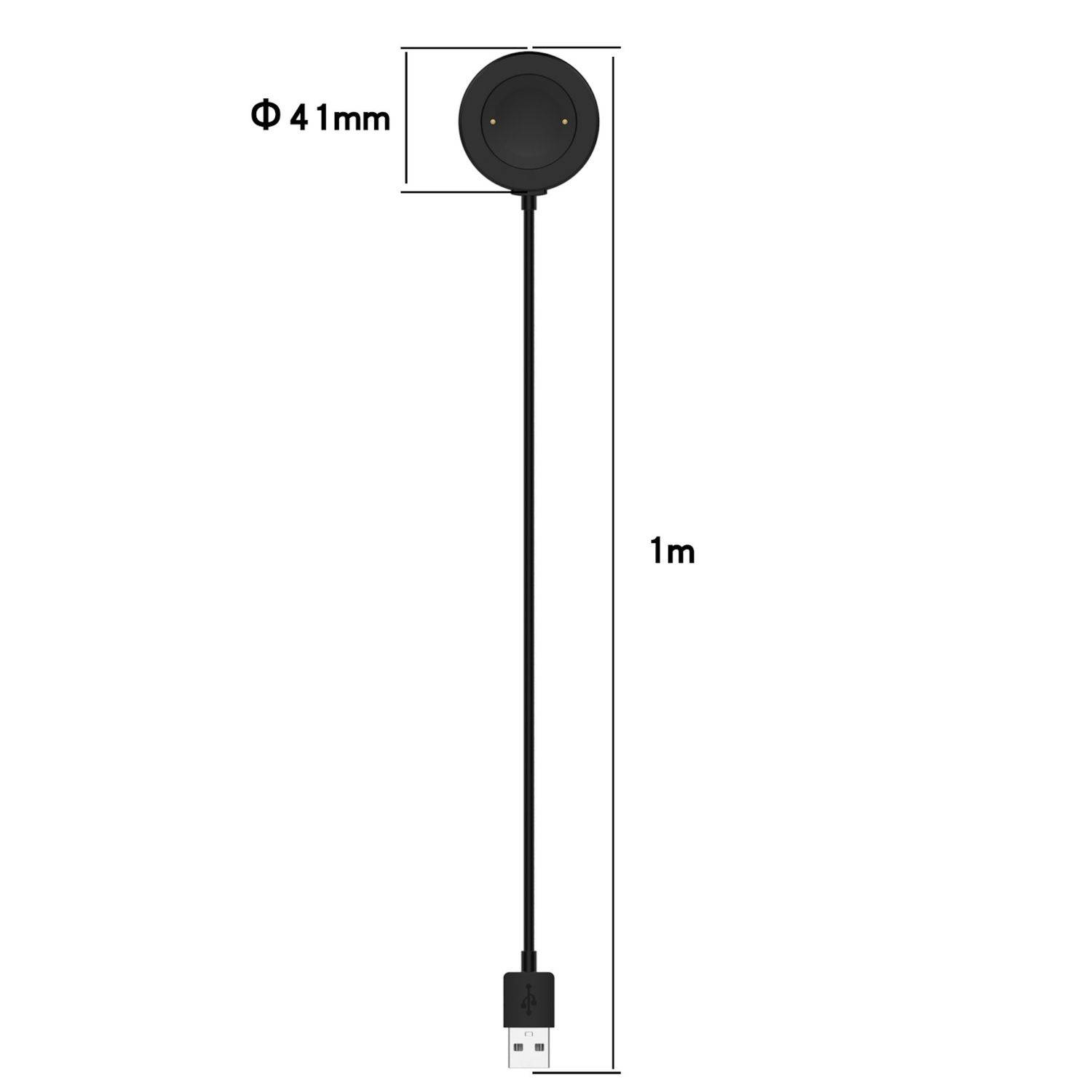 Für Honor Watch 5 USB Magnetisches Interface Smart Ladekabel 1 Meter Schwarz