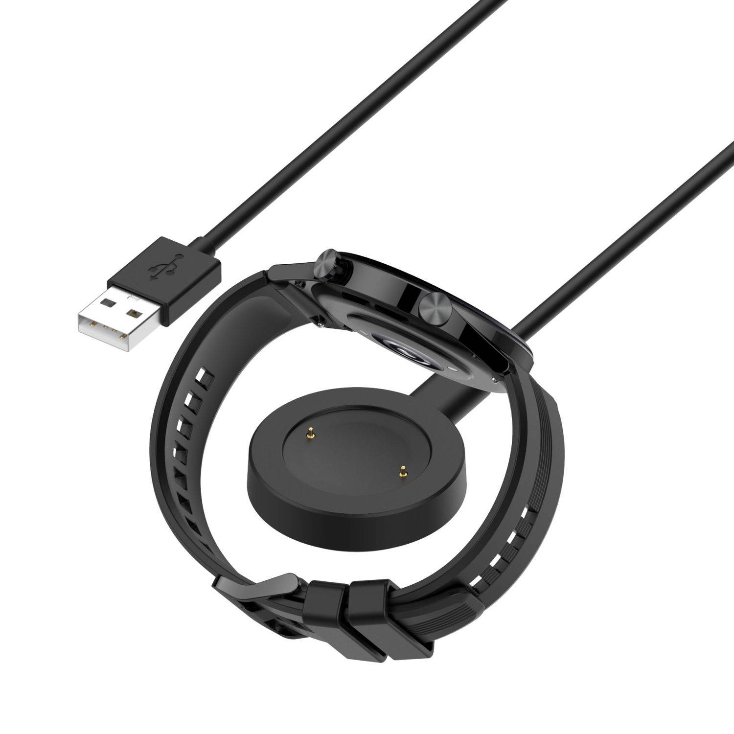 Für Honor Watch 5 USB-C Magnetisches Interface Smart Ladekabel 1 Meter Schwarz