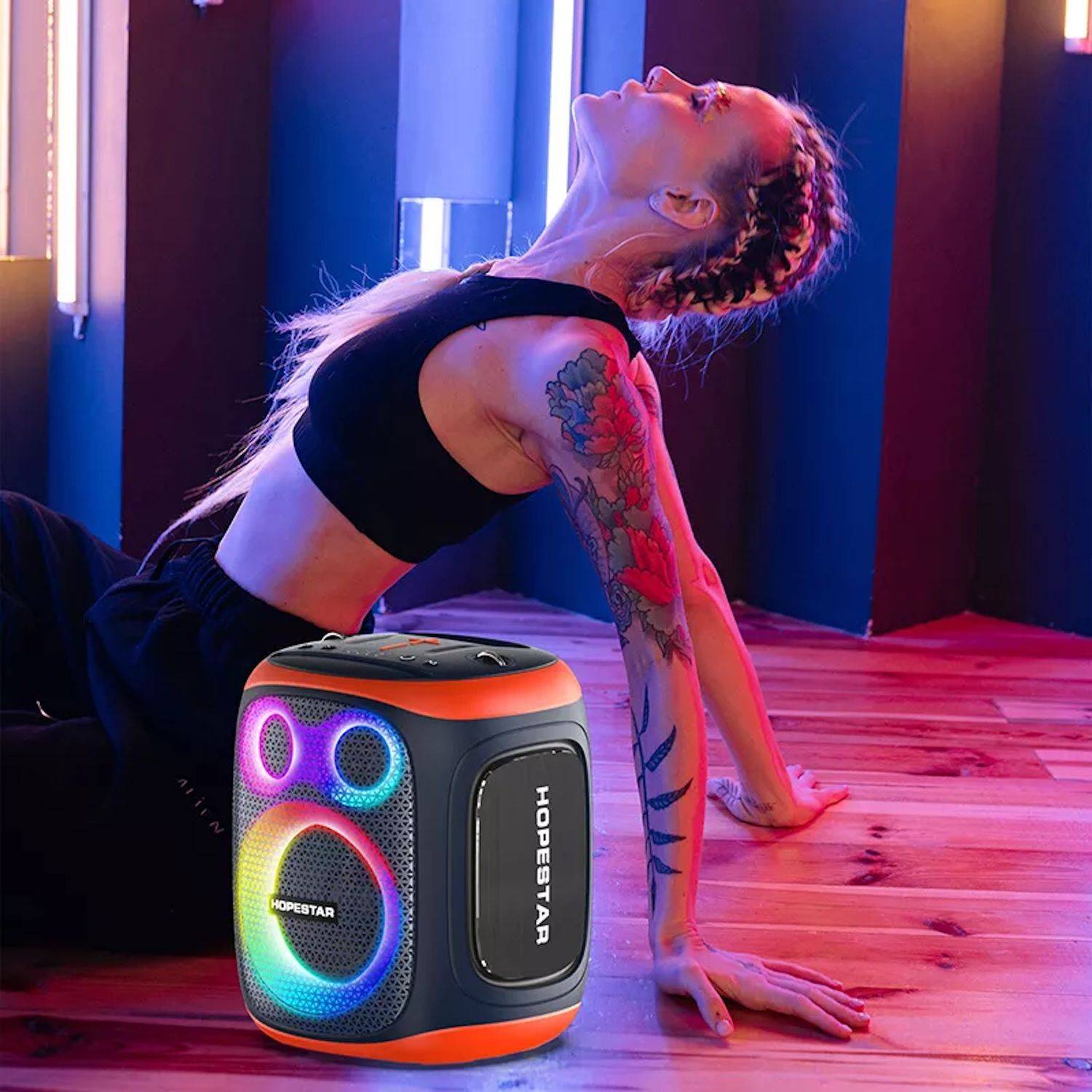 HOPESTAR PARTY 130 – Leistungsstarker 120W Bluetooth Lautsprecher mit Bass Horn/