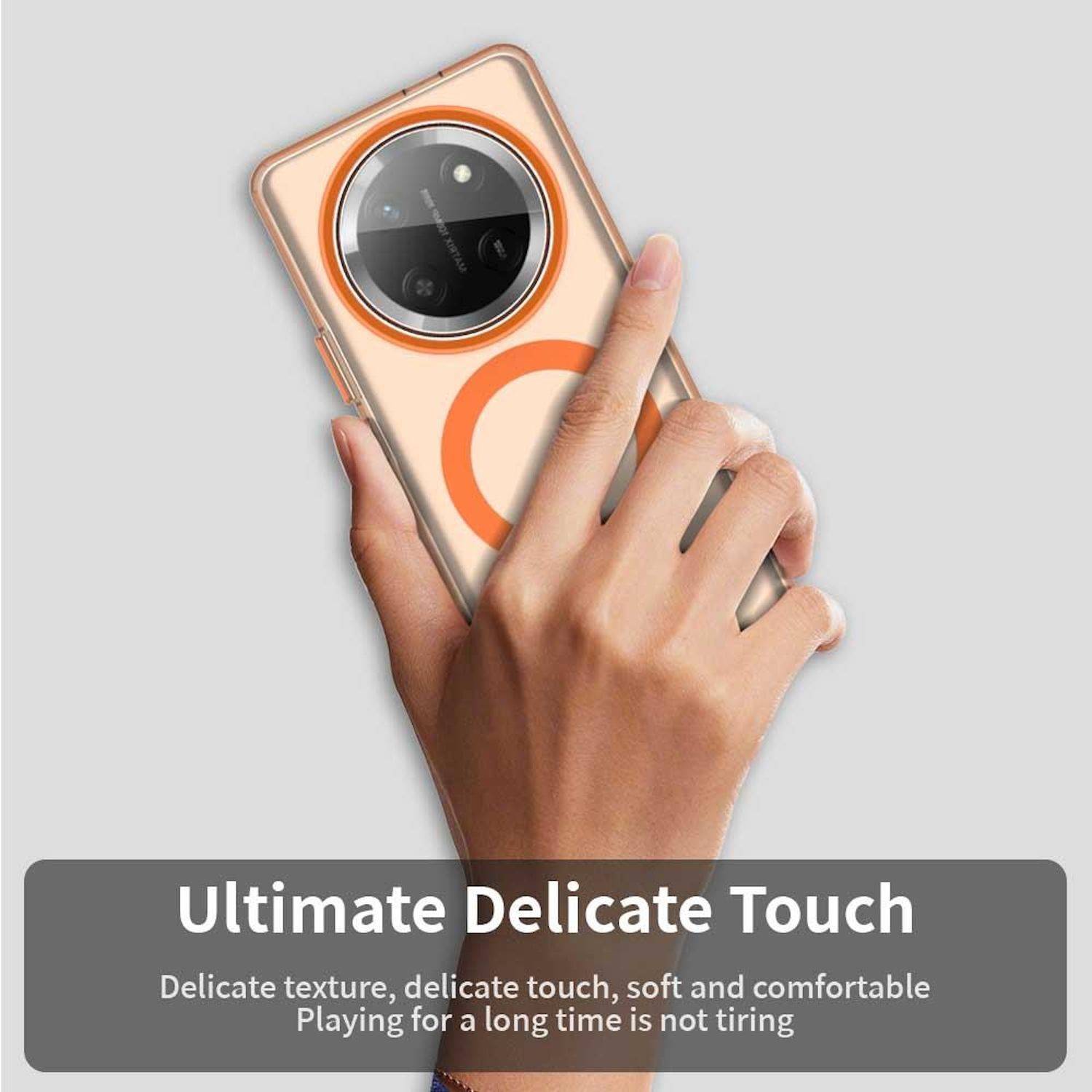 Für Honor Magic 7 Lite Candy Design Magsafe PC Hybrid TPU Schutz Hülle Cover Orange