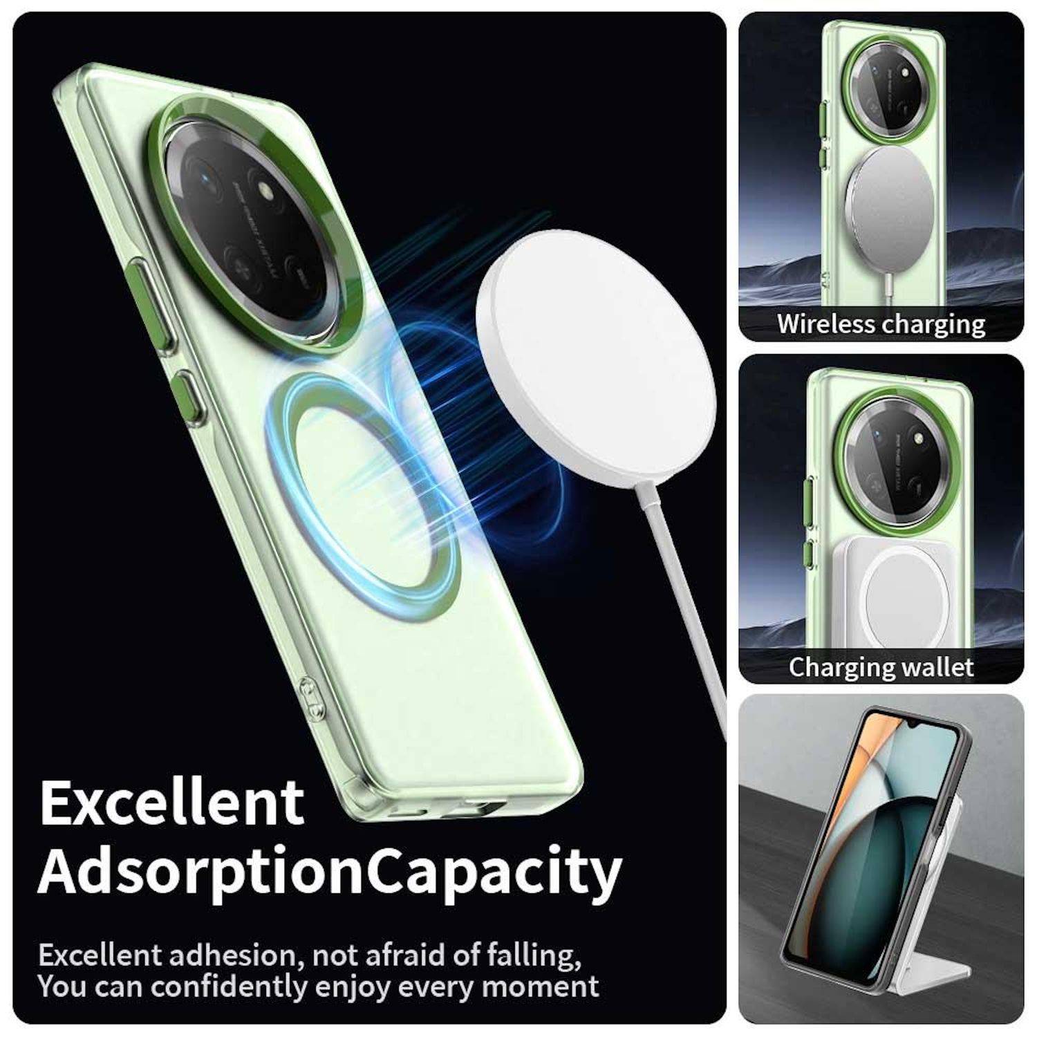 Für Honor Magic 7 Lite Candy Design Magsafe PC Hybrid TPU Schutz Hülle Cover Grün