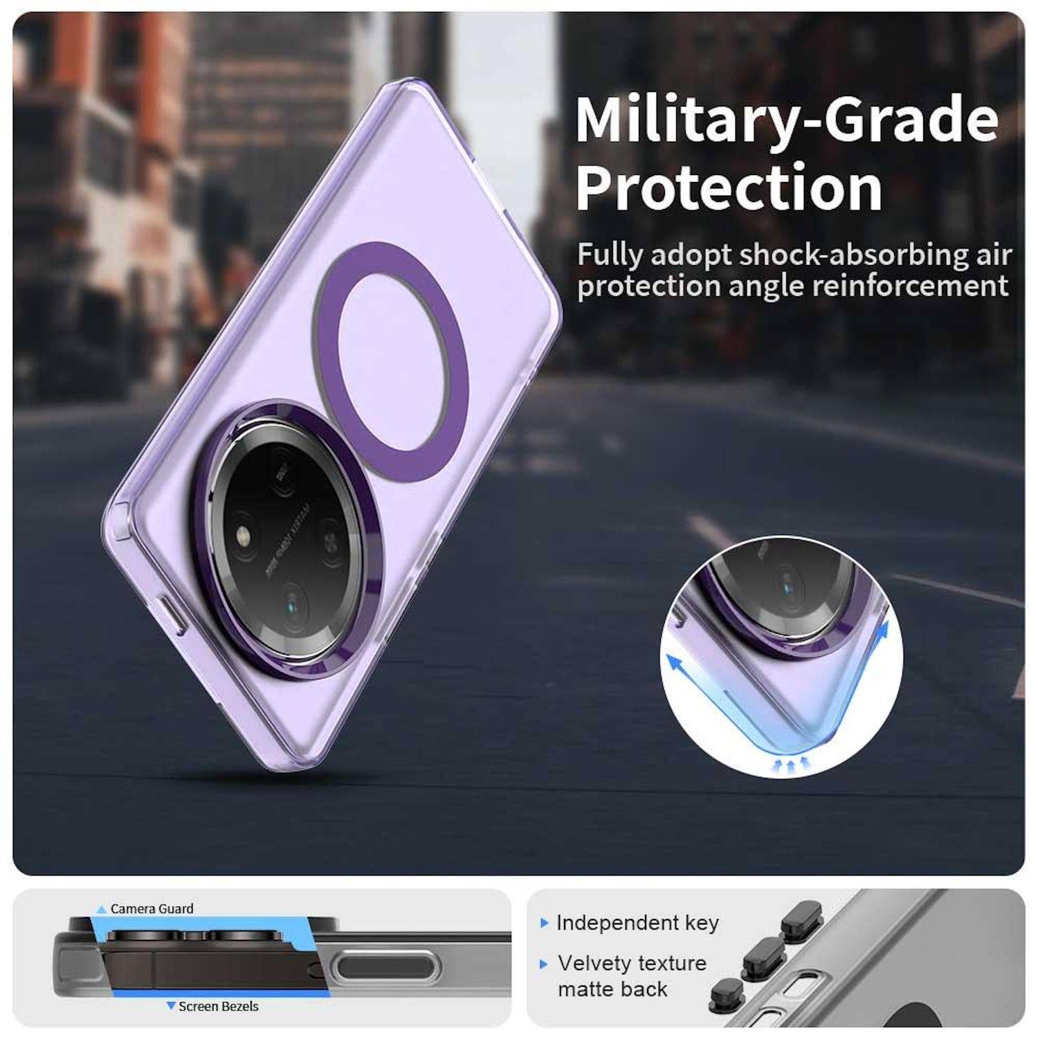 Für Honor Magic 7 Lite Candy Design Magsafe PC Hybrid TPU Schutz Hülle Cover Lila