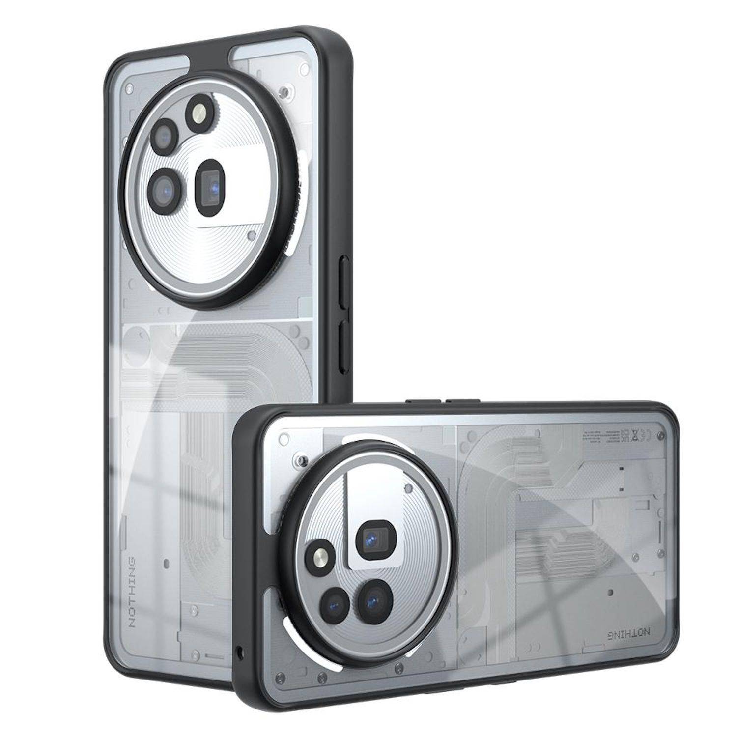 Für Nothing Phone 3a Pro Armor Big Design TPU PC Hybrid Schutz Hülle Transparent