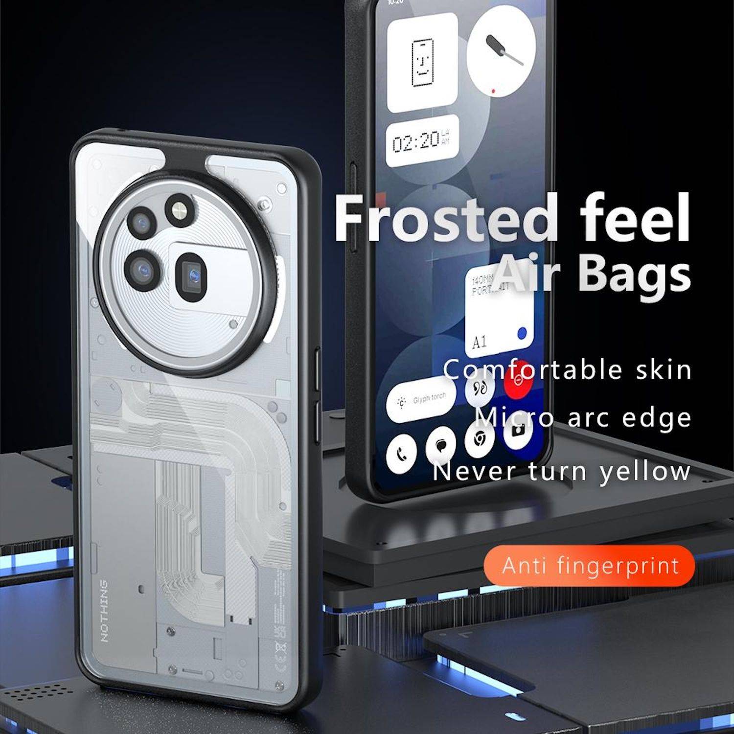 Für Nothing Phone 3a Pro Armor Big Design TPU PC Hybrid Schutz Hülle Transparent