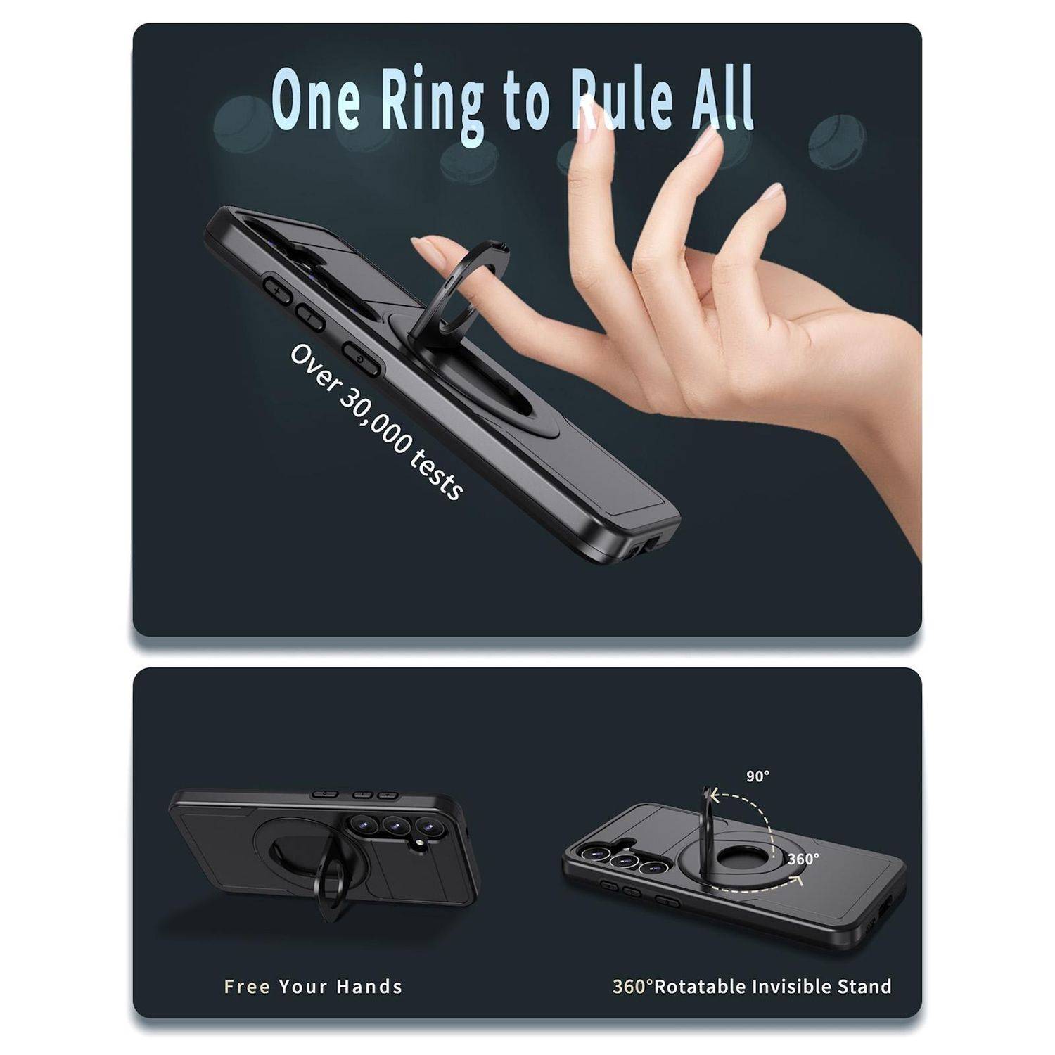 Für Samsung Galaxy S25 Armor MagSafe Ring Halter Schutz Hülle Cover Case Schwarz