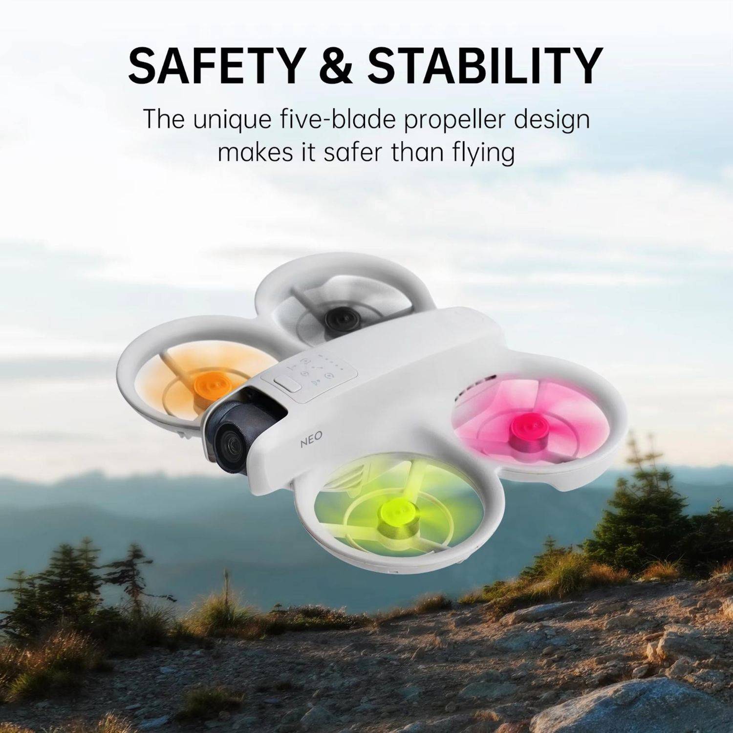 Für DJI Neo Drohne RCSTQ 1 Paar Farbenfrohe Ersatz Propeller Blätter Gear Rosa/