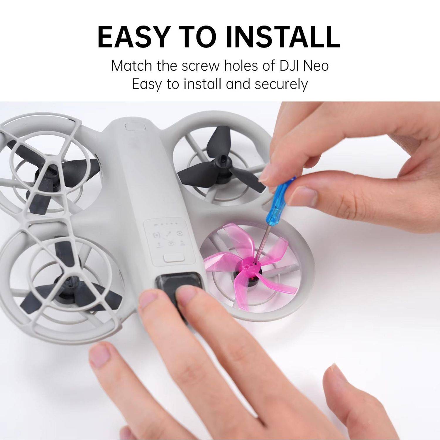 Für DJI Neo Drohne RCSTQ 1 Paar Farbenfrohe Ersatz Propeller Blätter Gear Rosa/
