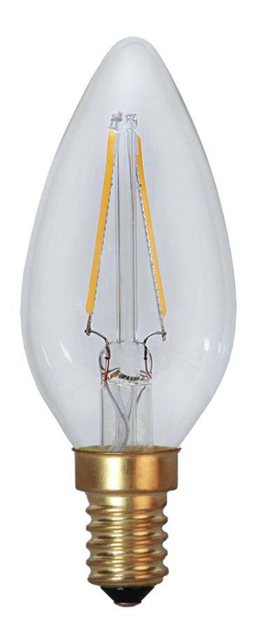 LED Kerzenlampe FILA GLOW - C35 - E14 - 1,5W - warmweiss 2100K - 120lm - klar