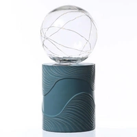 LED Solar Tischlampe GLOW blau Kugelleuchte mit Drahtlichterkette für Terrasse LED Solar Tischlampe GLOW blau Kugelleuchte mit Drahtlichterkette für Terrasse