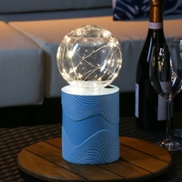 LED Solar Tischlampe GLOW blau Kugelleuchte mit Drahtlichterkette für Terrasse LED Solar Tischlampe GLOW blau Kugelleuchte mit Drahtlichterkette für Terrasse