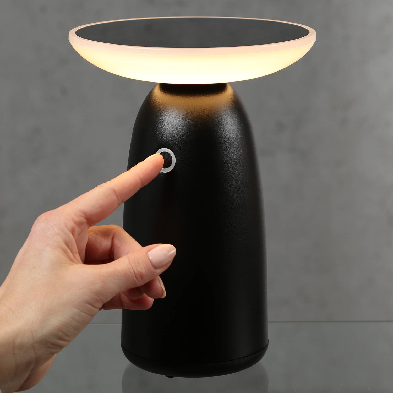 LED Solar Tischleuchte 3 Lichtstufen Tischlampe Dekoleuchte Garten Terrasse