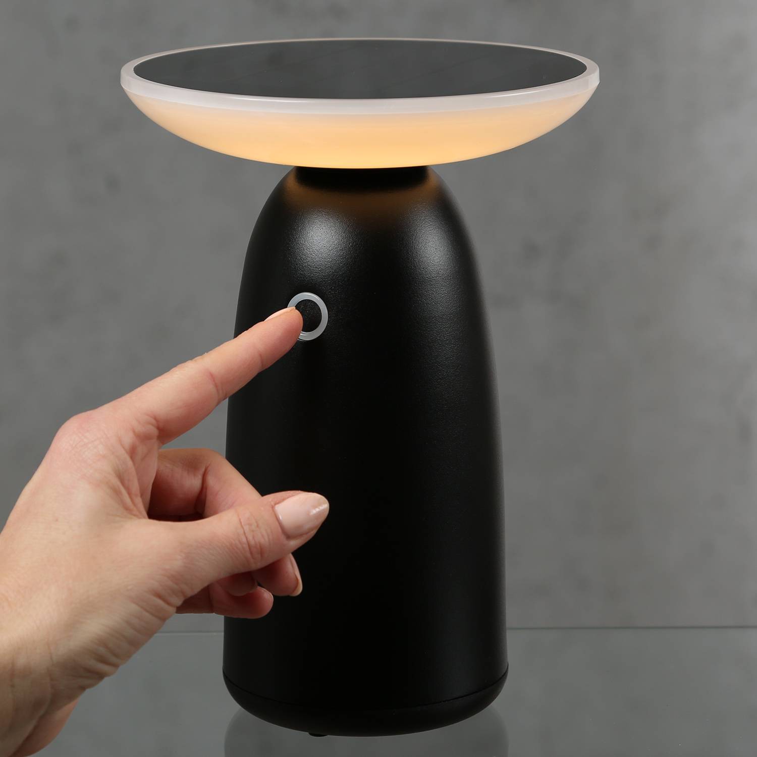 LED Solar Tischleuchte 3 Lichtstufen Tischlampe Dekoleuchte Garten Terrasse