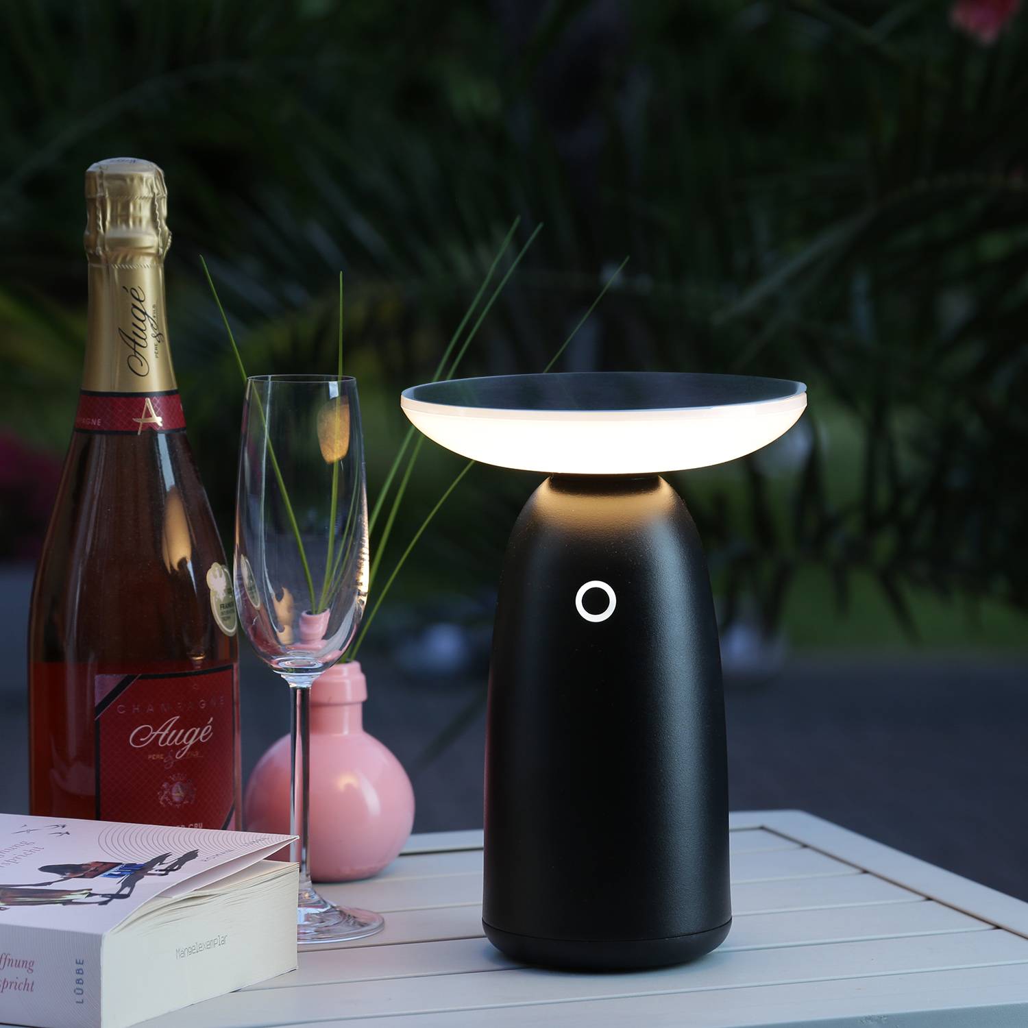 LED Solar Tischleuchte 3 Lichtstufen Tischlampe Dekoleuchte Garten Terrasse