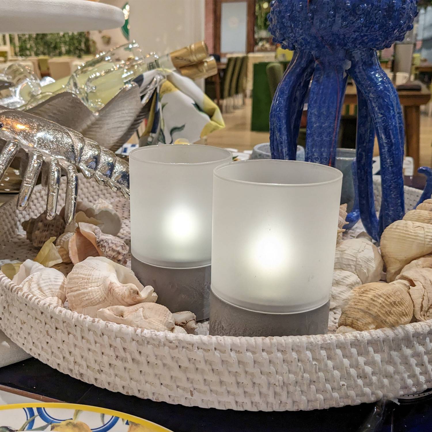 LED Solar Windlicht Solar Kerze Glas mit Lichtsensor flackernd Tischleuchte grau