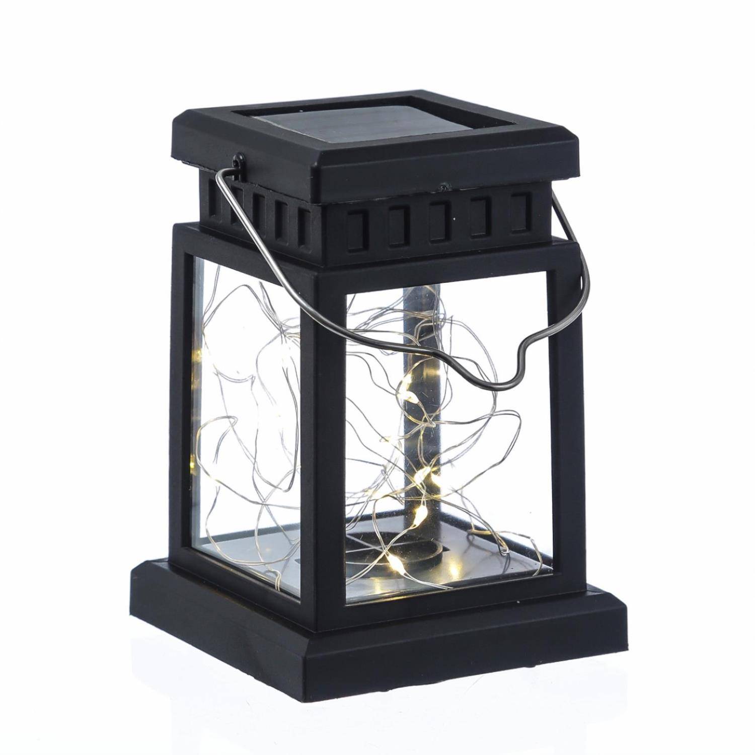 LED Solar Mini Laterne Gartenlaterne Deko Solarleuchte Dämmerungssensor H:12,5cm