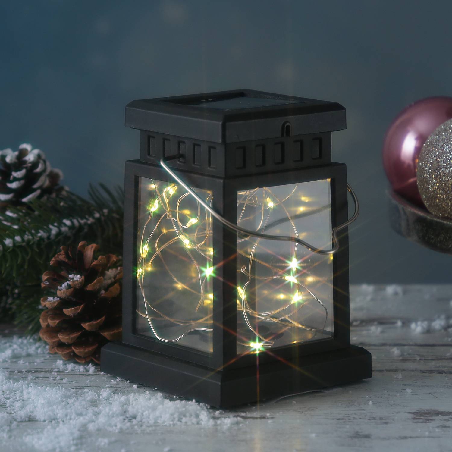 LED Solar Mini Laterne Gartenlaterne Deko Solarleuchte Dämmerungssensor H:12,5cm