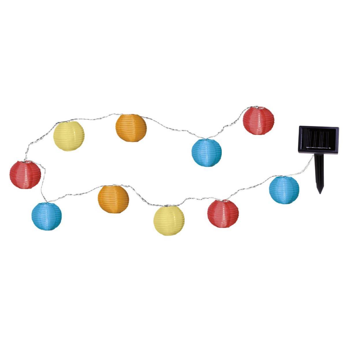 LED Solar Lichterkette Lampions Garten Terrasse Lampionkette bunt Party