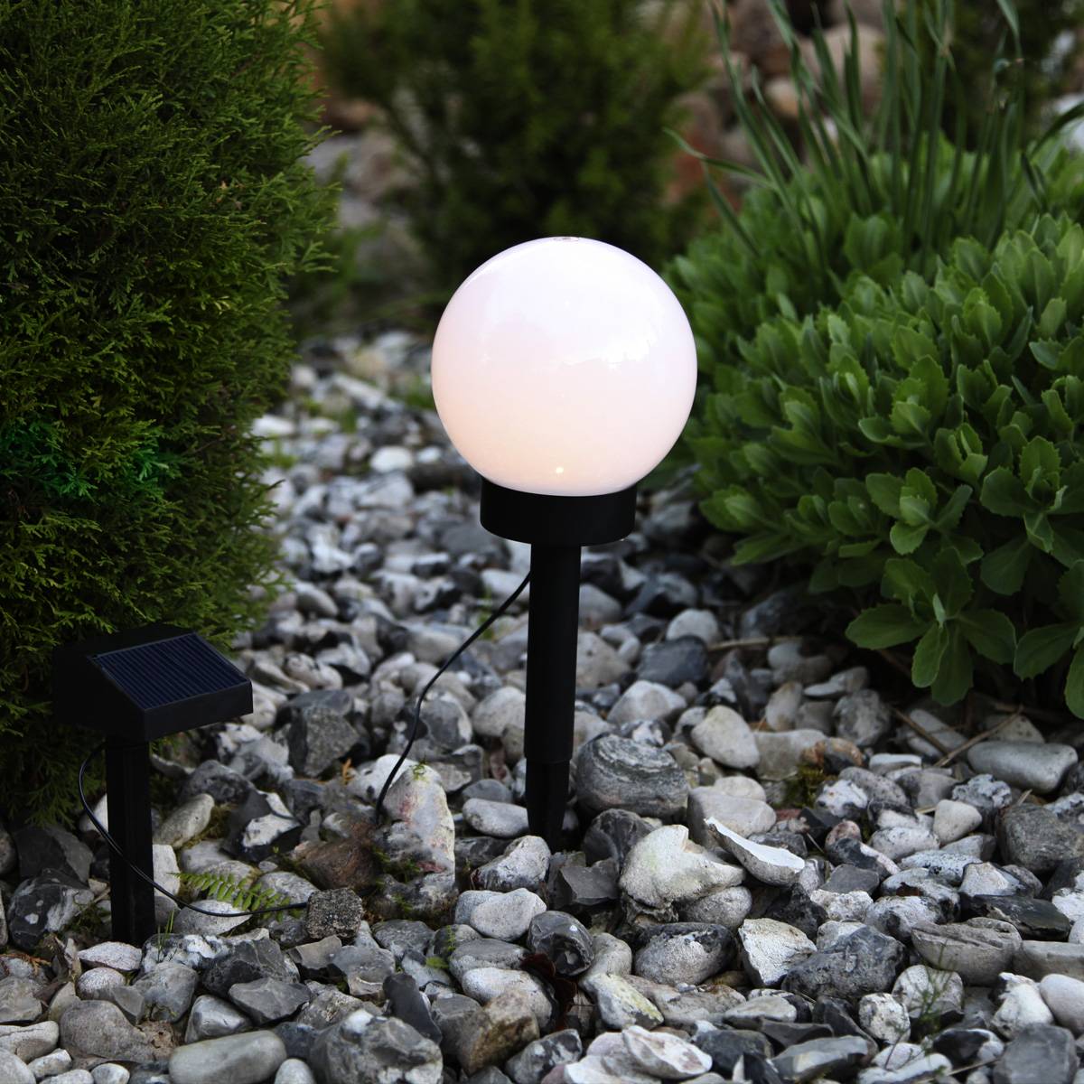 LED Solar Gartenkugel Gartenleuchte Leuchtkugel Lichtsensor Terrasse Außen