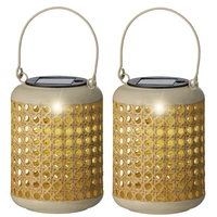 LED Solar Fackeln Laternen hängend Gartenstecker Solarleuchten natur 4er Set LED Solar Fackeln Laternen hängend Gartenstecker Solarleuchten natur 4er Set