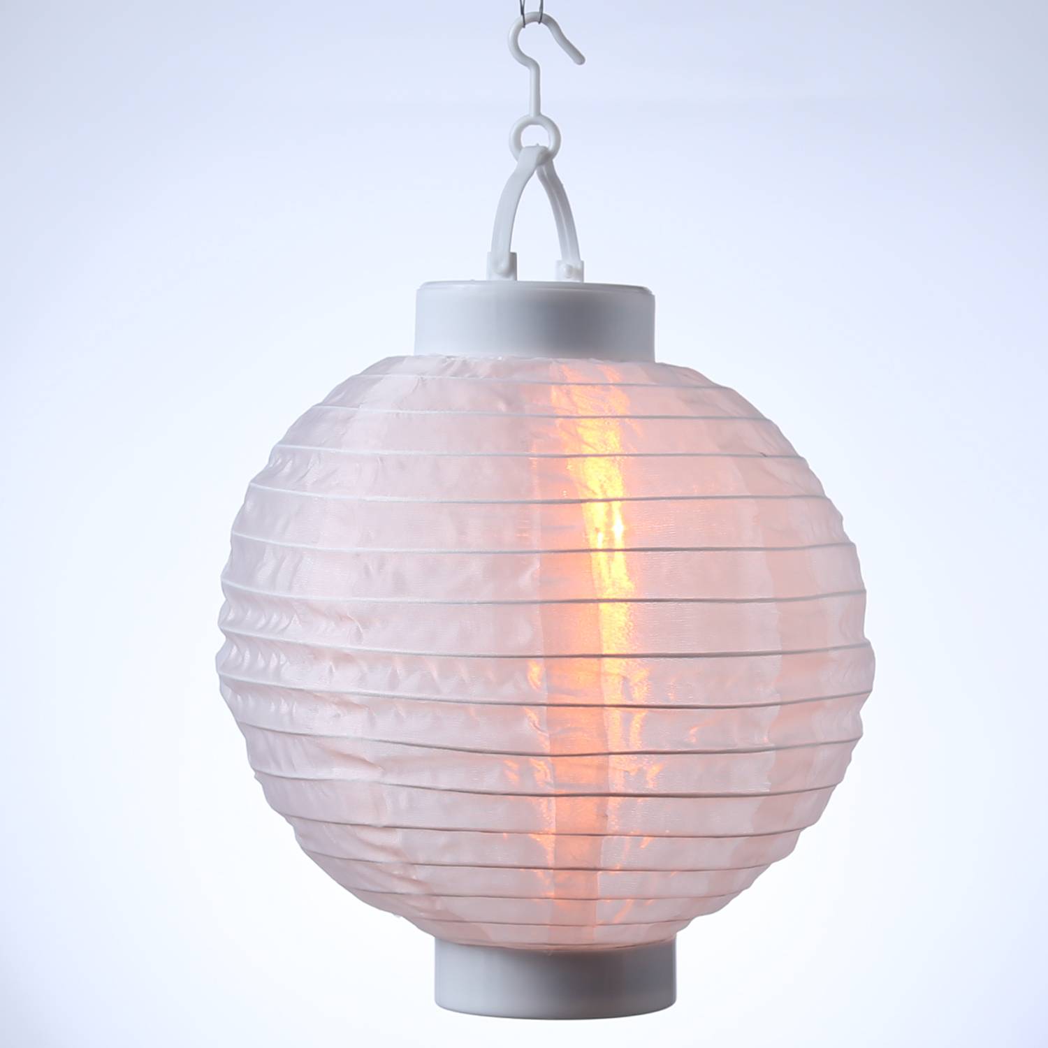 LED Solar Lampion Flammeneffekt Party Balkon Terrasse Gartenlampion D: 20cm weiß