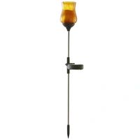 LED Solarstab Gartenstecker Gartendekoration Kelch amber Glas Lichtsensor LED Solarstab Gartenstecker Gartendekoration Kelch amber Glas Lichtsensor
