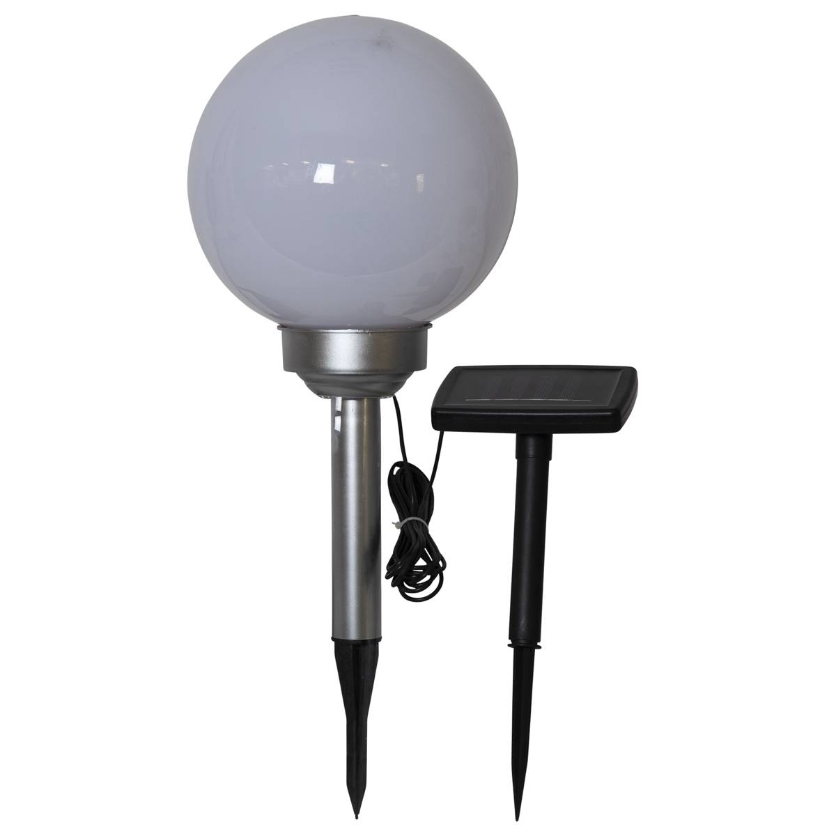 LED Solar Gartenkugel mit Erdspieß rotierende Kugel H: 37cm D: 20cm Sensor