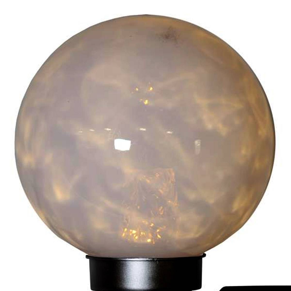 LED Solar Gartenkugel mit Erdspieß rotierende Kugel H: 37cm D: 20cm Sensor