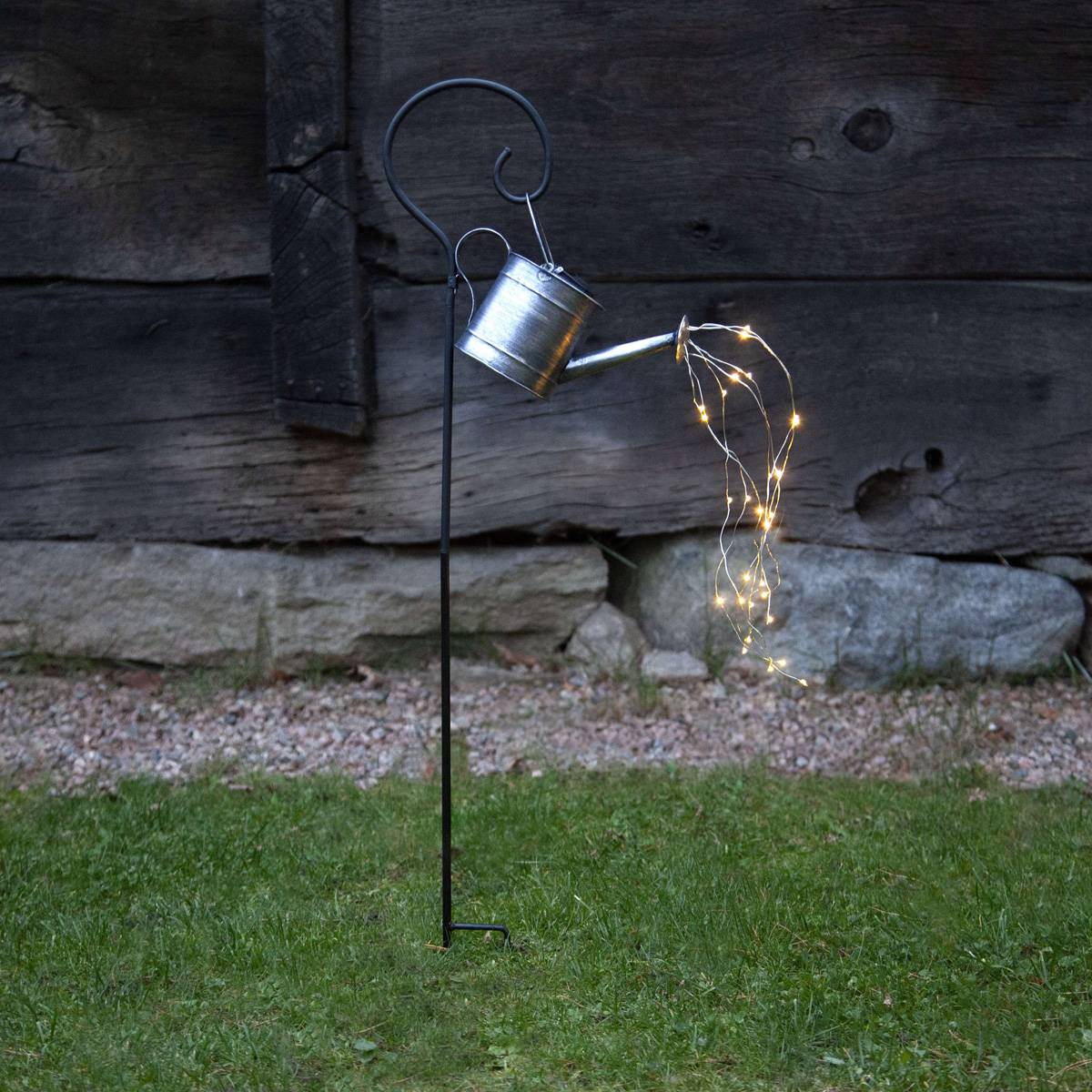 LED Solar Gießkanne Gartendeko Deko-Kanne für Garten Terrasse Gartenstecker