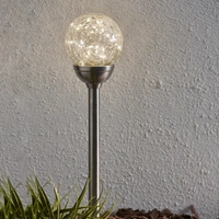 LED Solarkugel Bruchglas Draht Lichterkette Sensor Wegeleuchte Glaskugel Deko LED Solarkugel Bruchglas Draht Lichterkette Sensor Wegeleuchte Glaskugel Deko