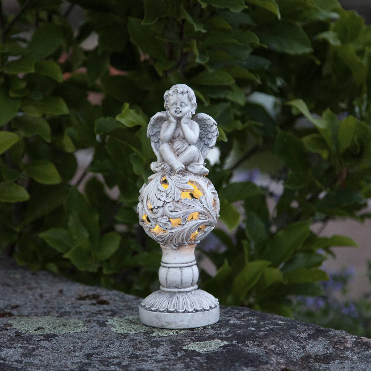 LED Solar Gartenfigur Grabdeko Engel 6 Stunden Leuchtdauer H: 27cm Lichtsensor