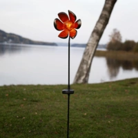 LED-Solarstab "Flora"- schwarz - amber LED - Glaskugel in Blüte - 84cm - Sensor LED-Solarstab "Flora"- schwarz - amber LED - Glaskugel in Blüte - 84cm - Sensor