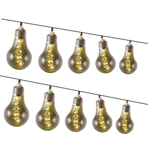 LED Solar Lichterkette 10 Glühbirne rauchig grau 4,5m 2Modi Retro Garten Balkon LED Solar Lichterkette 10 Glühbirne rauchig grau 4,5m 2Modi Retro Garten Balkon