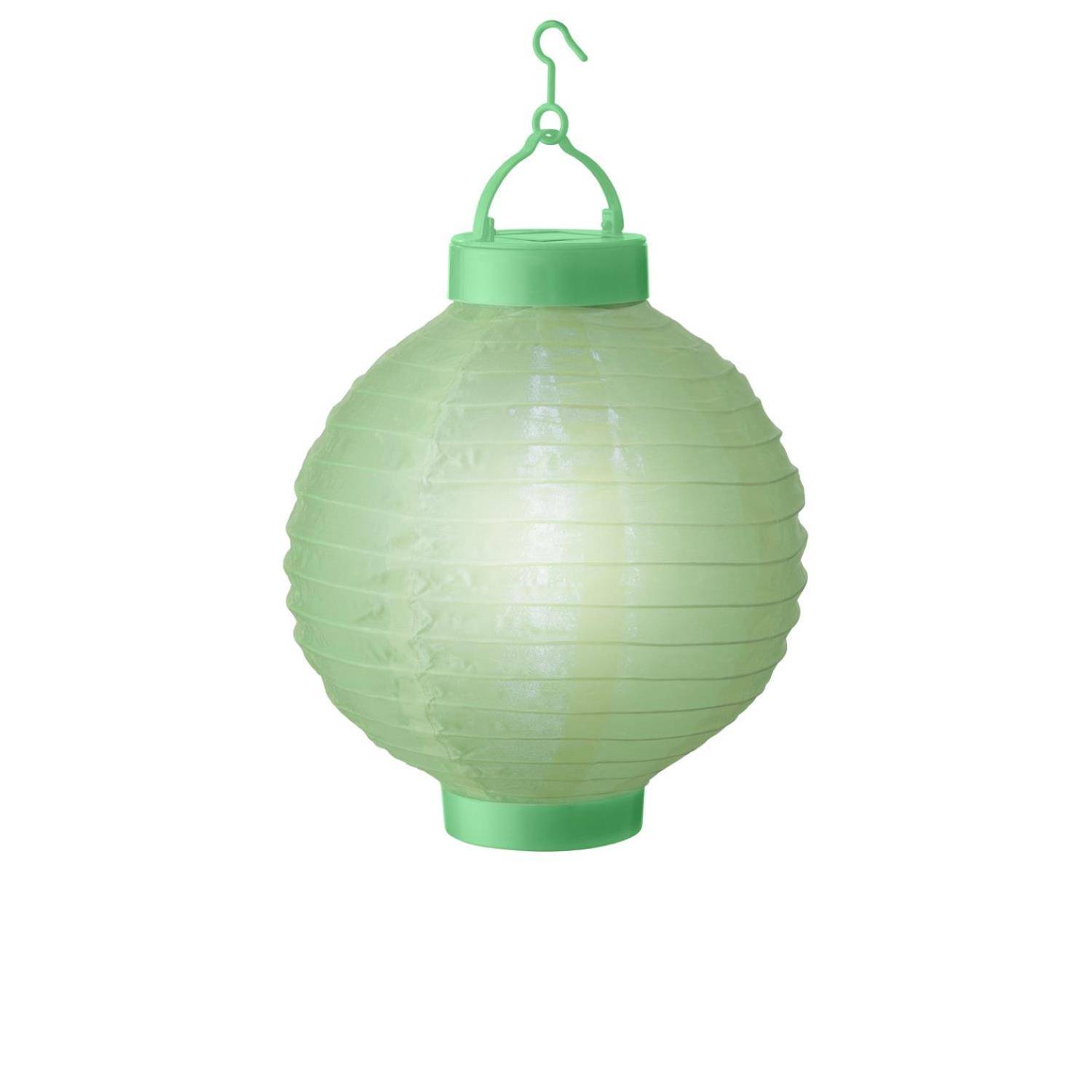 LED Solar Lampion 20cm Party Balkon Terrasse Garten Deko Laterne Sensor grün