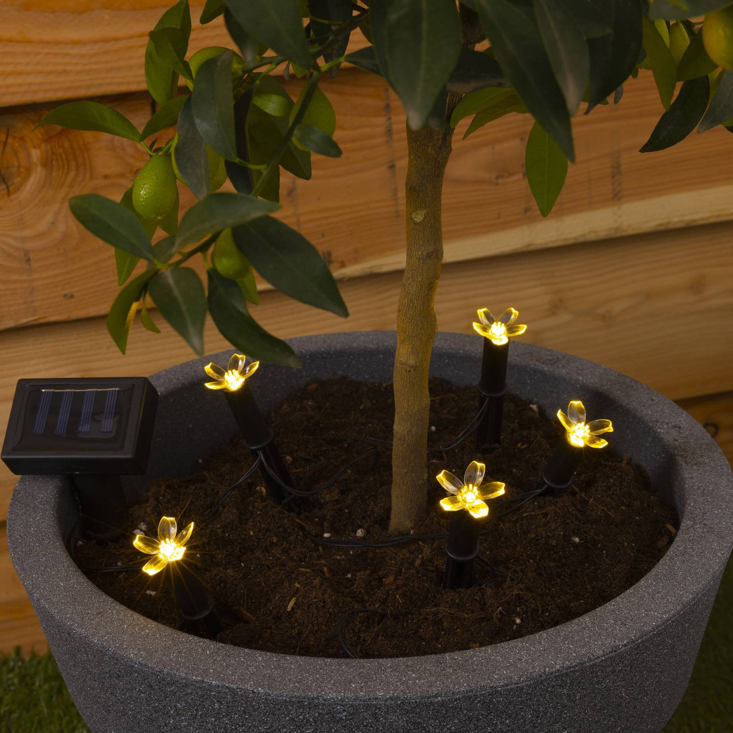 LED Solar Lichterkette Blumen Beetstecker Gartenstecker Garten Lichtsensor