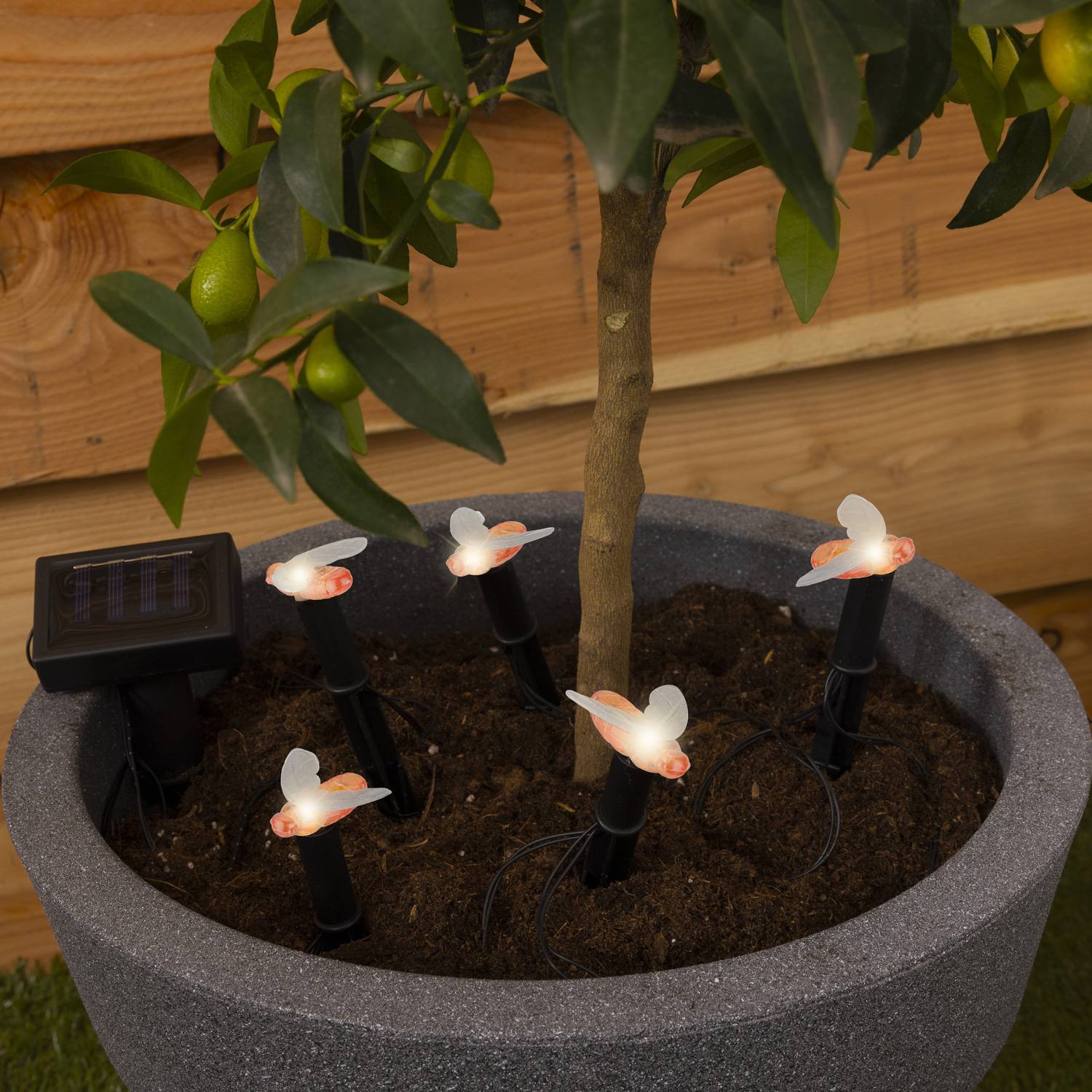 LED Solar Lichterkette Bienen Beetstecker Gartenstecker Garten Lichtsensor