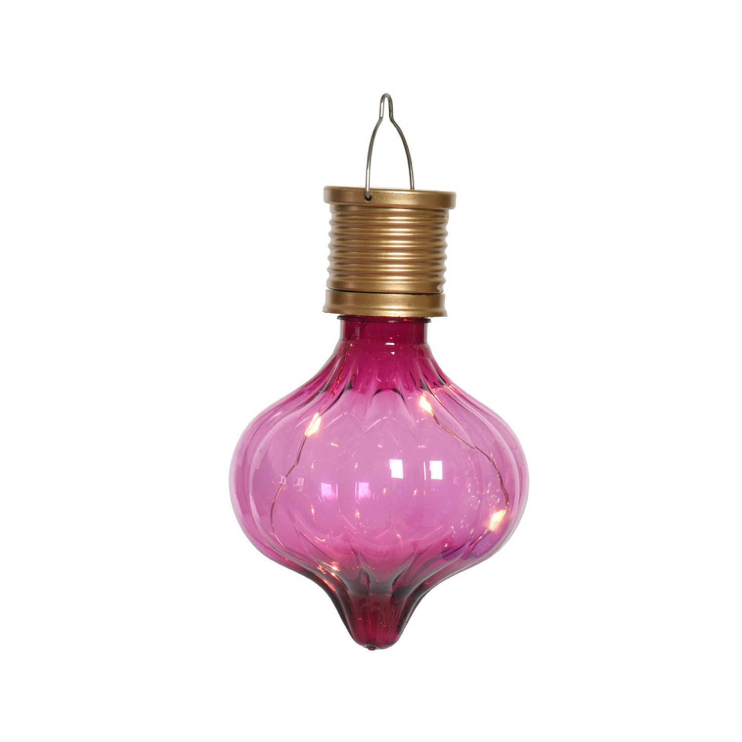 LED Solar Glühbirne Kugelleuchte Solarleuchte Terrasse Balkon Garten pink 4Stück