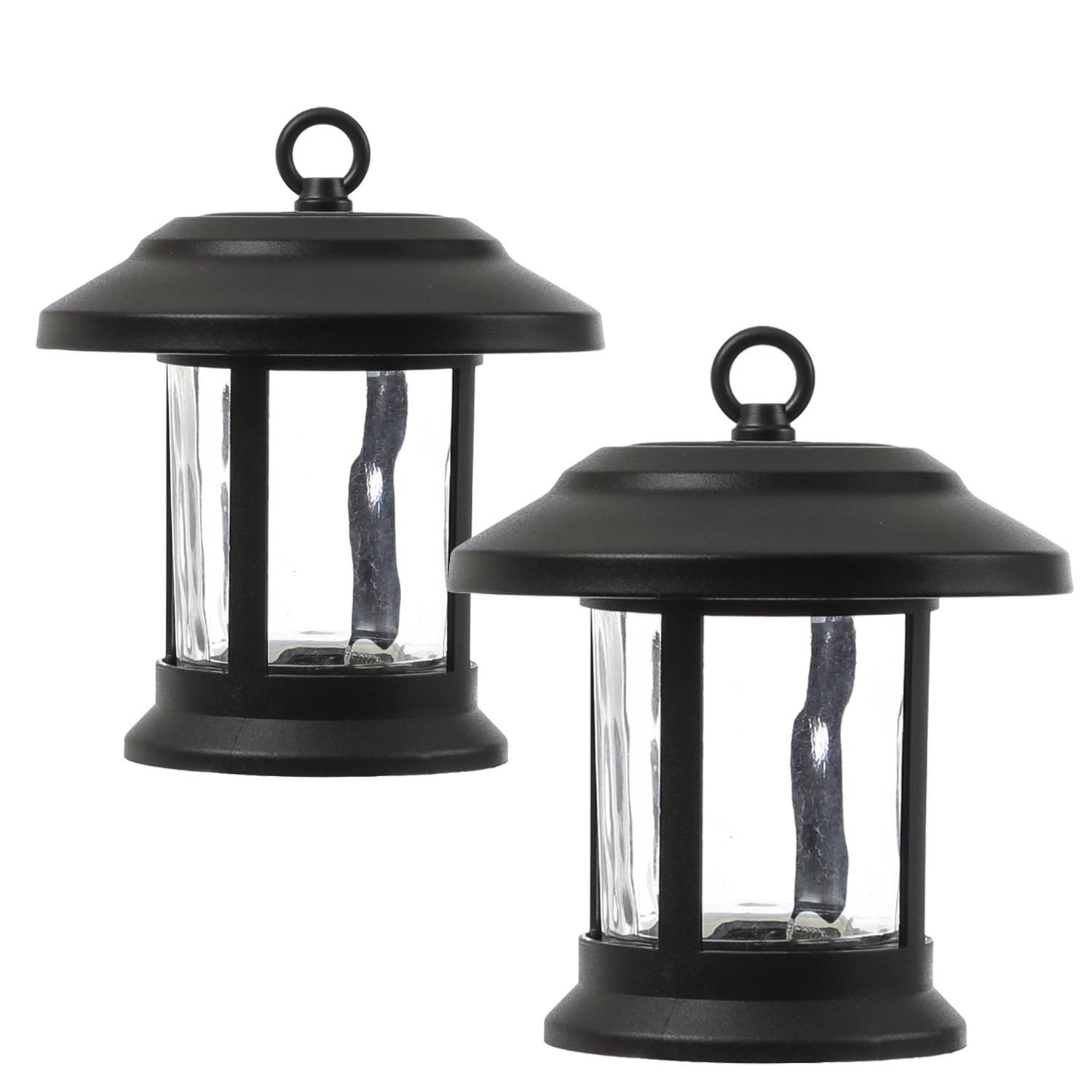 LED Solar Gartenleuchte 3in1 Laterne/Hängeleuchte/Wegleuchte Lichtsensor 2er Set