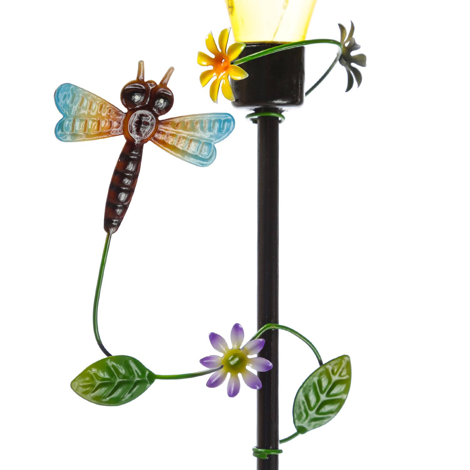 LED Solar Gartenstecker Libelle Erdspieß Glühbirne für Garten Balkon H: 84cm